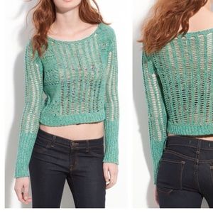 Free People Goccia Turquoise Knit Sweater